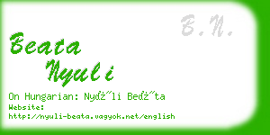 beata nyuli business card